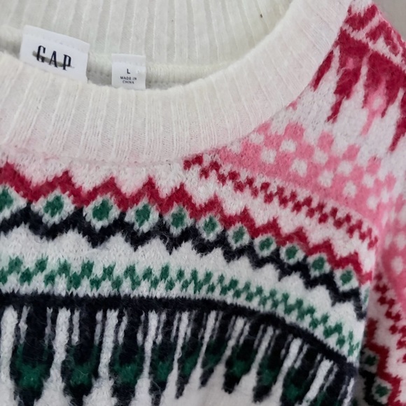Gap White and Pink Patterned Sweater - Picture 3 of 6
